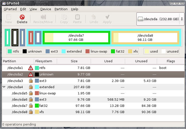 Particion con Gparted para Linux