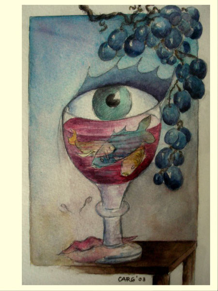  Weinvision                27 x33 cm.      inkl. Rahmen         980.- Euro          Aquarell