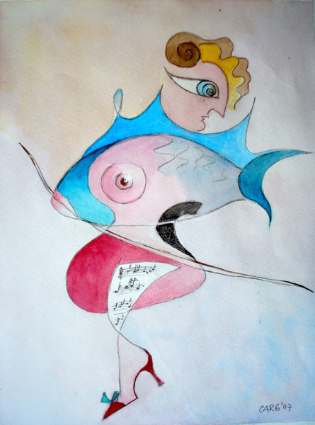  Fischauge            32 x42  cm   inkl. Rahmen           980.- Euro                  Aquarell