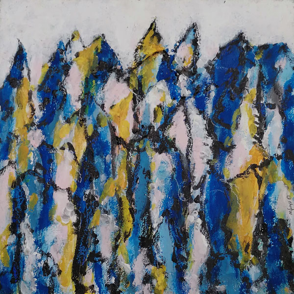 Michael F. Wyss, Ohne Titel, Rosa, Acryl, 40x40cm, 2019