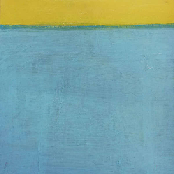 Michael F. Wyss, Blau-Gelbkomposition, Acryl, 40x40cm, 2018