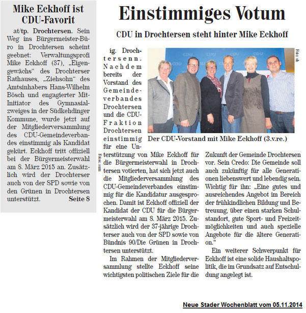 Neue Stader Wochenblatt vom 05.11.2014