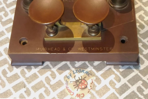 Early Submarine Muirhead "Saudner Signalling Key" - particluar of factory write and rear contacts