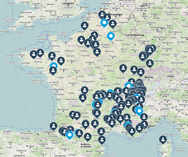 Carte moniteur cycliste français