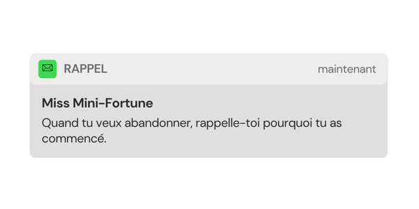 Quand tu veux abandonner, rappelle-toi pourquoi tu as commencé.