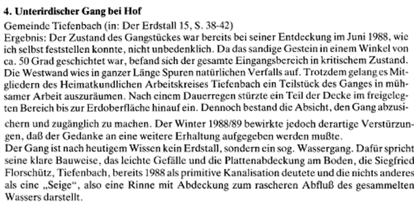 Quelle: Der Erdstall, Heft 20/S. 110 Christel Schätzel, 1994