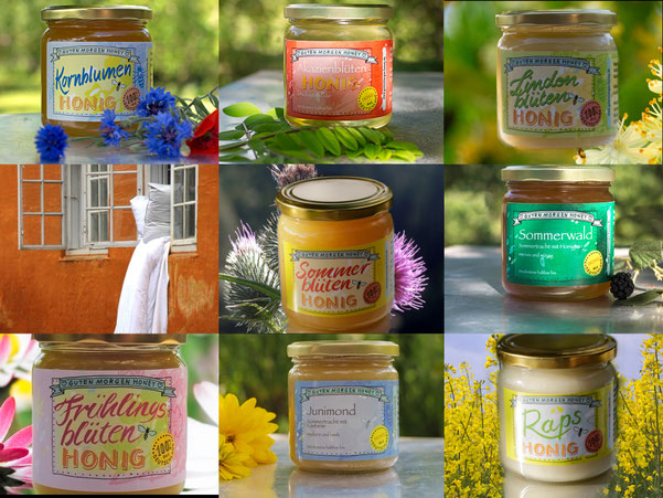 Honig Abo der Imkerei Guten Morgen Honey - alle 3 Monate je 3 Gläser Honig geniessen - das sind 12 Gläser im Jahr