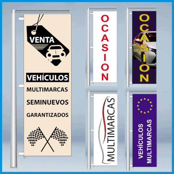 Banderas,verticales,potencia,venta,autos,automoviles,de,con,diseño,incluido