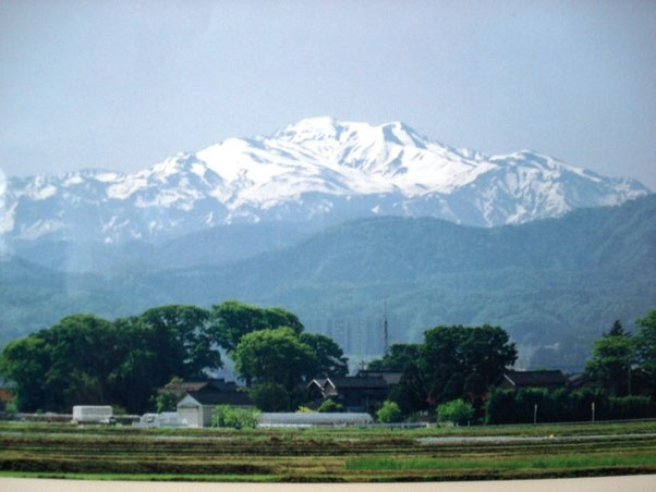 石川県白山市漆島町から見た「白山」１９９９年撮影