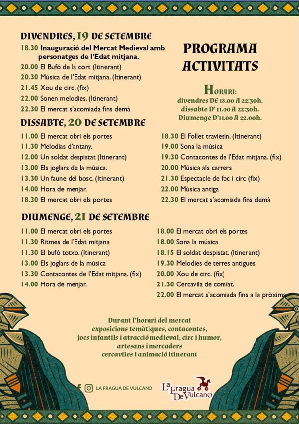 Programa del Mercado Medieval de Crevillent