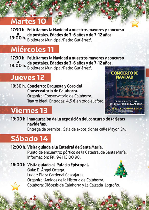 Programacion de la Navidad en Calahorra