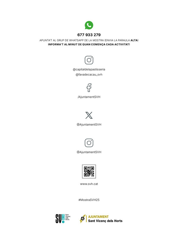 Programa de la Mostra Comercial Agricola i Gastronomica de Sant Vicenç dels Horts Festa Major