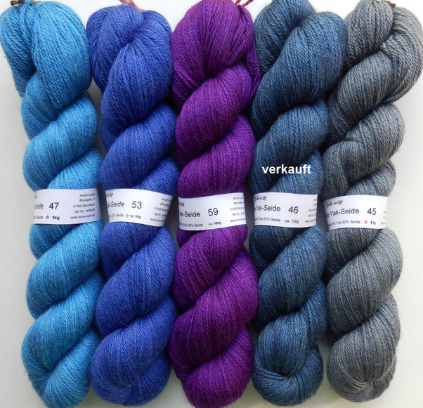 Merino-Yak-Seide Wolle handgefärbt