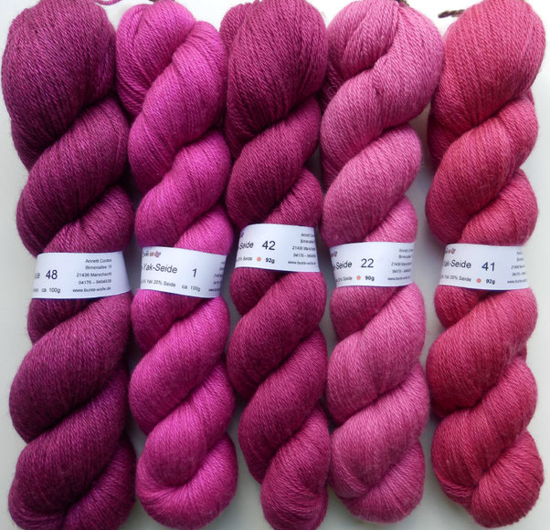 Merino-Yak-Seide Wolle handgefärbt
