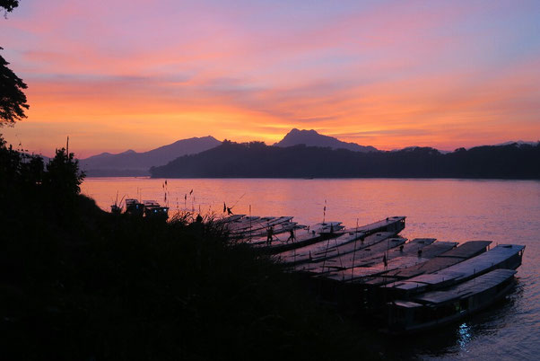 Coucher de soleil sur le Mekong