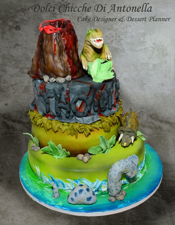 torta dinosauri-dolci-la spezia- liguria-feste-eventi-compleanno-bimbi