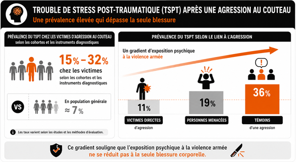Prévalence du TSPT après agression au couteau