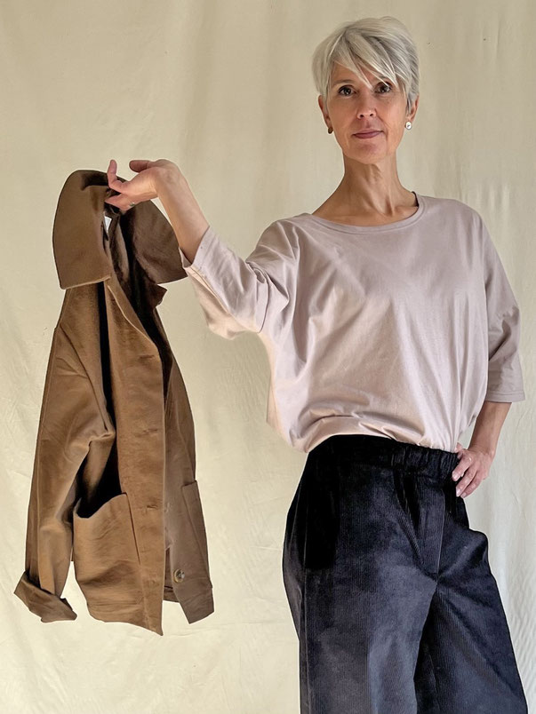JACKE / Bio-Baumwolle / rehbraun