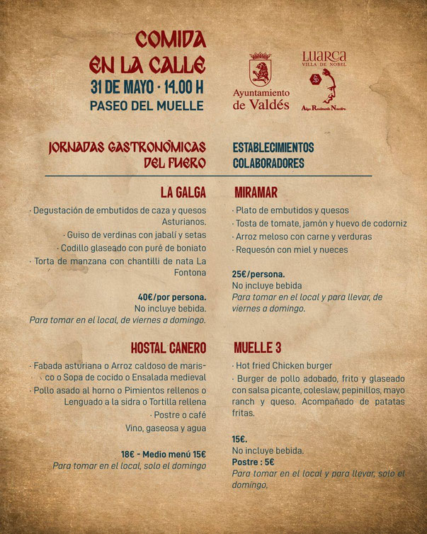 Programa de la Carta Puebla de Valdes y Mercado Medieval de Luarca
