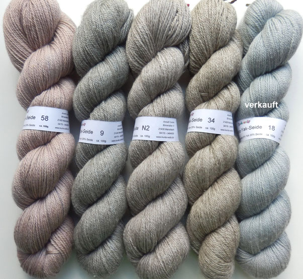 Merino-Yak-Seide Wolle handgefärbt