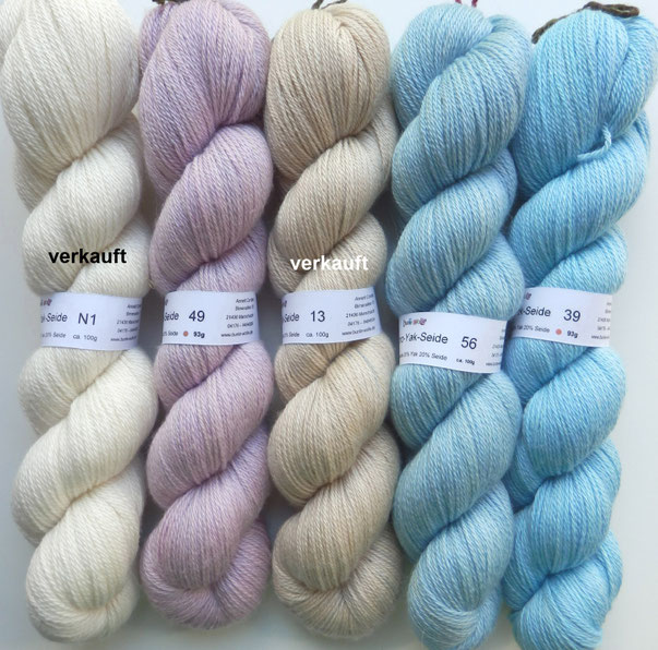 Merino-Yak-Seide Wolle handgefärbt