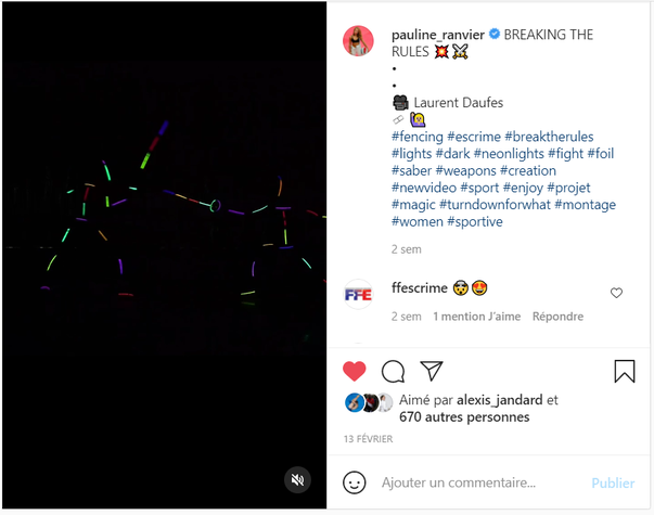vidéo, escrime, fleuret, duel, lumière, fluo