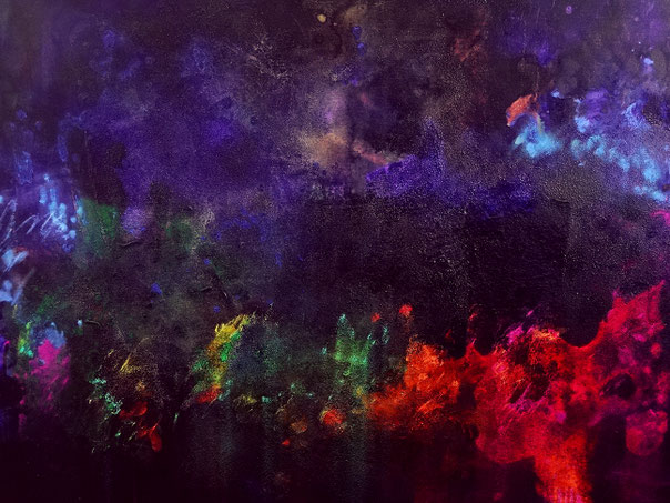 "27. August 2011"/ 160 x 100 cm, Farbschichtungen auf Leinen, 2017.
