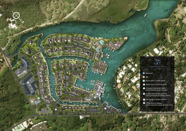 plan de masse LA BALISE MARINA appartements pied dans l'eau  avec piscine ILE MAURICE