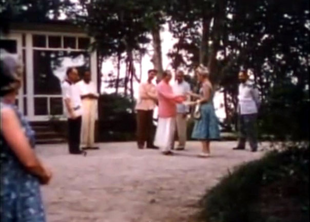 1956 : Baba communicating to Marion at Meher Abode, Myrtle Beach