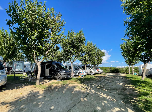 Beim zweiten Versuch richtig herum eingeparkt - Schiebetür abgewandt von den Nachbarn 