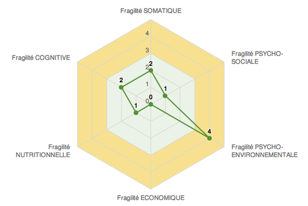 - Exemple d'Etoile de la fragilité, Cercle de la perte d'autonomie (Source : CNEFs) -