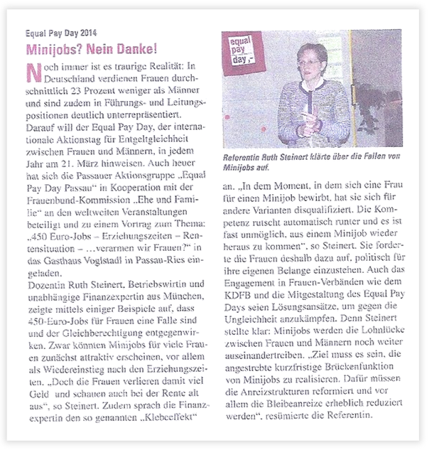Publikation in der Zeitschrift "Engagiert" im Mai 2014