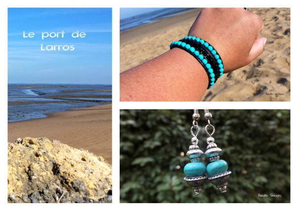 Des créations tendance turquoise made in Bassin d'Arcachon bracelet LAGUNE Boucles d'oreilles ESMA
