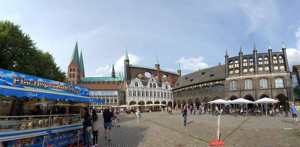 Markt mit Marienkirche und Rathaus, Lübeck