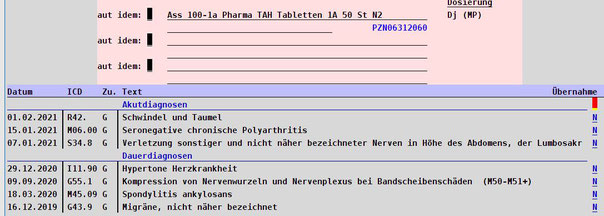 Rezept bekannte Diagnose Praxissoftware Arztsoftware Software für Ärzte Praxisalltag Rezept ausstellen abasoft