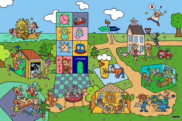 Dirk Van Bun Communicatie & Vormgeving - Gepersonaliseerde illustratie - Huiskantoor