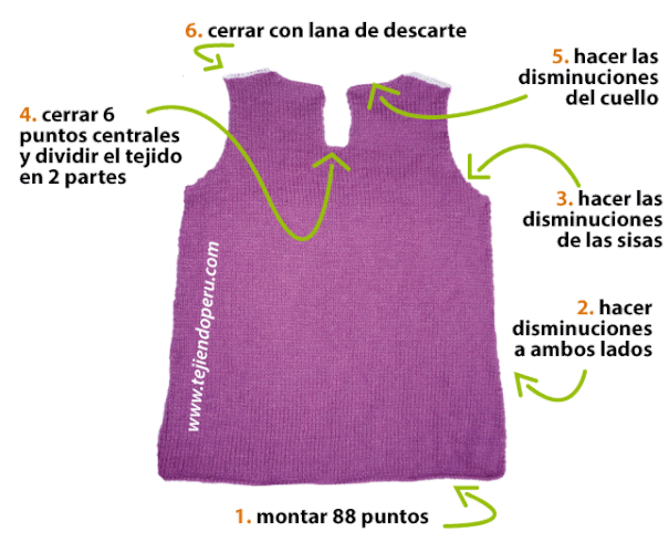 Tutorial: vestido para niñas con mangas largas tejido en dos agujas o palitos!