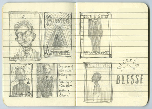 Early cover concepts – spread from notebook