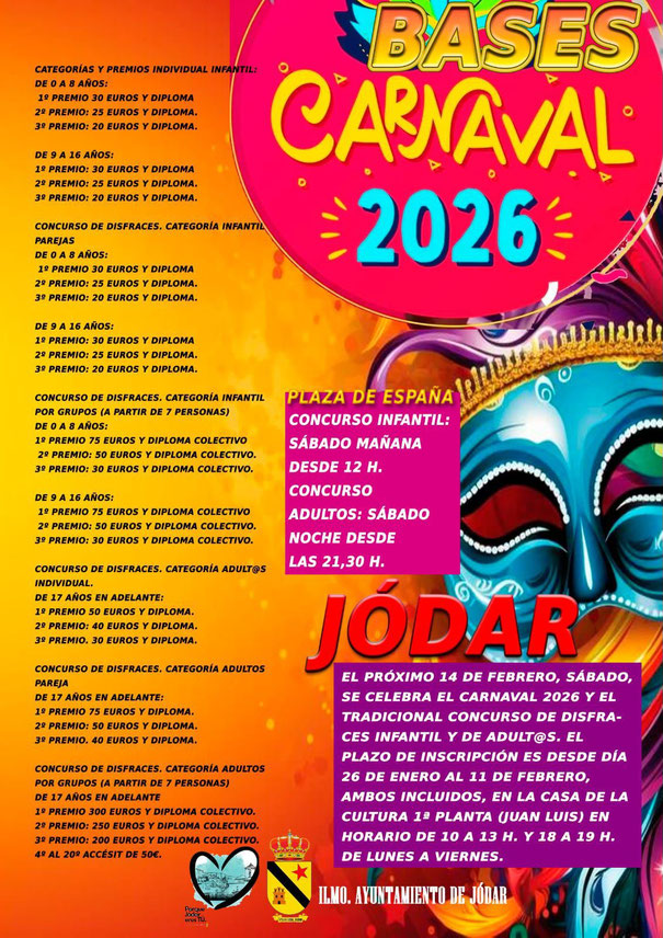 Programa del Carnaval de Jodar y Mercado Medieval