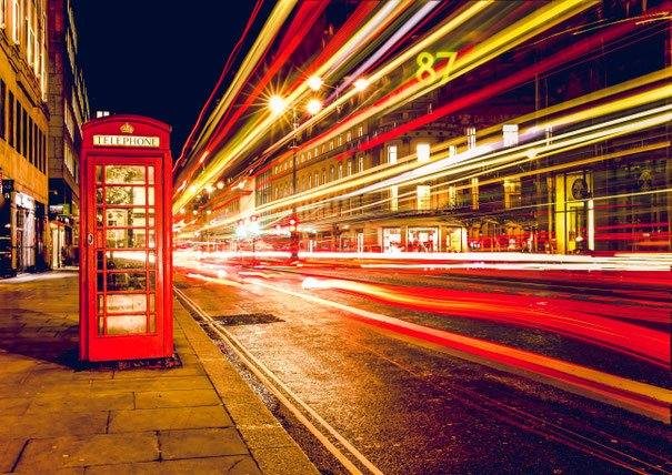 London, night, bus