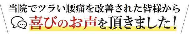 八王子腰痛専門整体院に寄せられた喜びの声