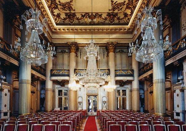 Golden Hall in Ludwigslust Palace, where F. L. Benda played his music