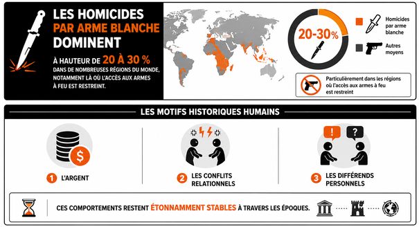 Les homicides par arme blanche dans le monde