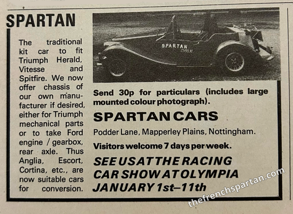 Spartan Cars to The Racing Car Show