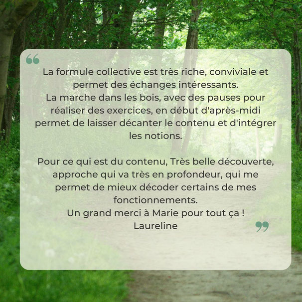 avis d'une participante atelier de reconnexion à soi grâce au design humain