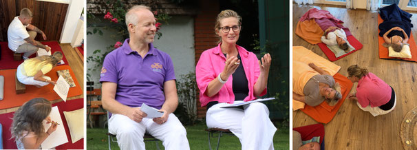 Seminarleiter Margit und Volkmar Natur-Hintergrund Ausschnitt-Szenen aus dem Atemworkshop Gartenhaus - Paarberatung