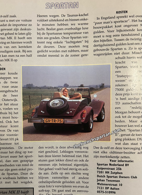  British Sports Car article on Spartan Nederland