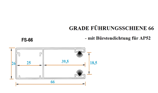 Führungsschiene Aluminium Maße 66 mm Rolltor Rolltore Garagentore, 12,88