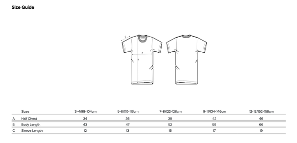 Größentabelle für Schobbelsche Kinder Shirts – passende Größen nach Körpergröße und Alter