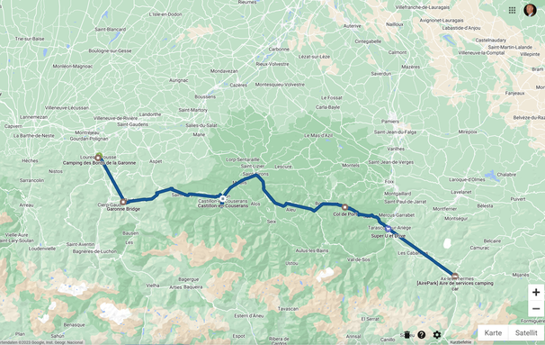 Bild: Route am Tag zwei einer Wohnmobilreise in die Hochpyrenäen